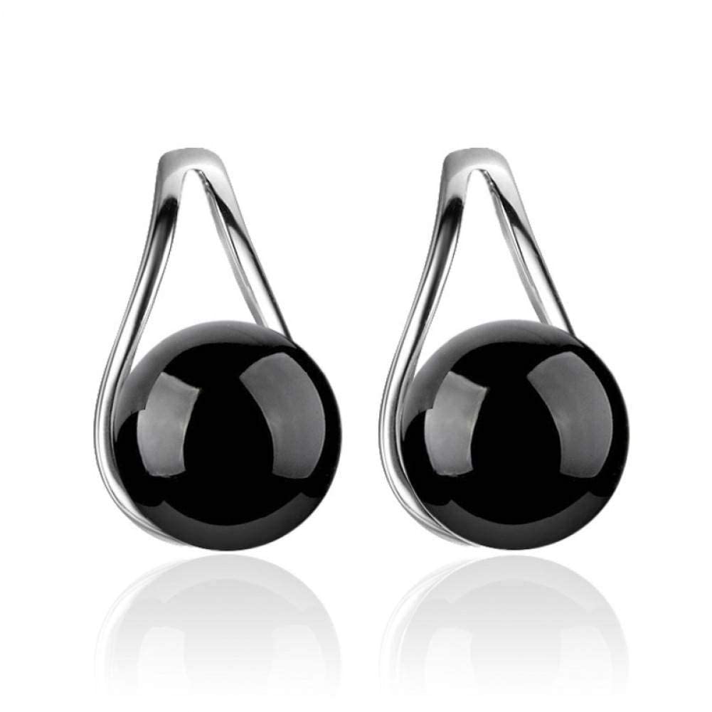 Orecchini a Bottone, Eleganti Orecchini da Donna con Strass 925, Gioielli, Regalo di Compleanno Femminile per allergie/Nero