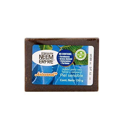 Cuidado Femenino, Guild bienestar NEEM ERFRE Jabon Para Piel Sensible Corporal de Hoja de Neem- Artesanal Vegano Natural Tea TREE Aceite Oliva- Sin Parabenos Petrolatos Grasa Animal...