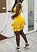 LAJIOJIO Sexy Dresses for Women V Neck Sleeveless Ruffle Bodycon Party Club Mini Dress Going Out Yellow