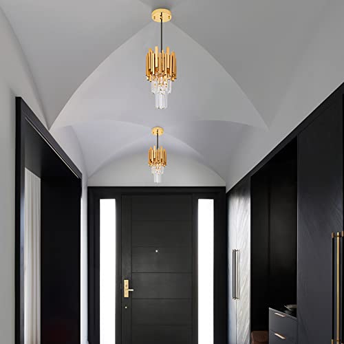 Faibra Gold Crystal Pendant Light Mini Modern Luxury Crystal Pendant Light Perfect for Dining Room, Bedroom, Kitchen, Living Room 3-Pack by Faibra - Image 6