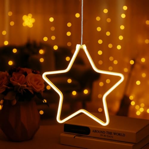 Ideen mit Herz LED-Stern zum Aufhängen | weiß | Winter-Dekoration |...