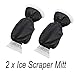 IPELY 2 Pack Ice Scraper Mitt Waterproof Windshield Snow Brushes Scrapers Elastic Wristband Snow Remover Glove Lined of Thick Fleece for Warmth and Protection