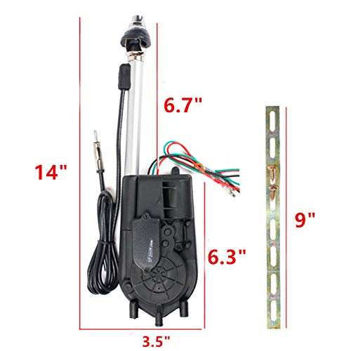 Wjskdq Universal 12V Car Automatic Antenna Kit Signal Amplifier Retractable Car Radio Antenna Accessories #TOP4