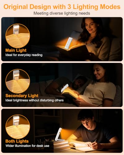 Gritin 2026 Gen 3 Leselampe Buch Klemme mit 14 Augenpflege Vollspektrum LED – Ansicht 3