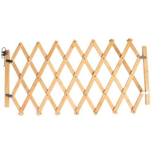 CNAFGBGG Pet Gate 19x10-43in Puerta de bebé expandible Estructura de Rombos de Madera con Hardware de aleación Cerca de Gato de Uso múltiple para Puertas de escaleras Interiores ..