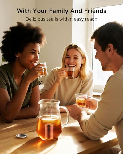 House Again Tea Infusers, Extra Fine Mesh Tea Strainers for Loose Tea, Updated Slim Threaded Lid & 304 Stainless Steel, Filter Bags Diffusers, Loose Leaf Tea Steeper for Brew Tea Spices & Seasonings