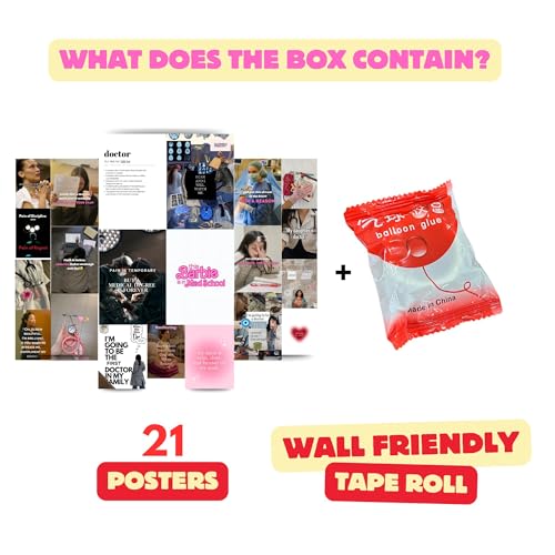 Image of Yellow Town India Med School Motivation Poster Kit for Girls | MultiSized Wall Collage Kit for Female Medical Students (4 A4, 8 A5, 9A6) | Study & Exam Motivation Decor | 300 GSM Thick Prints + Free Adhesive