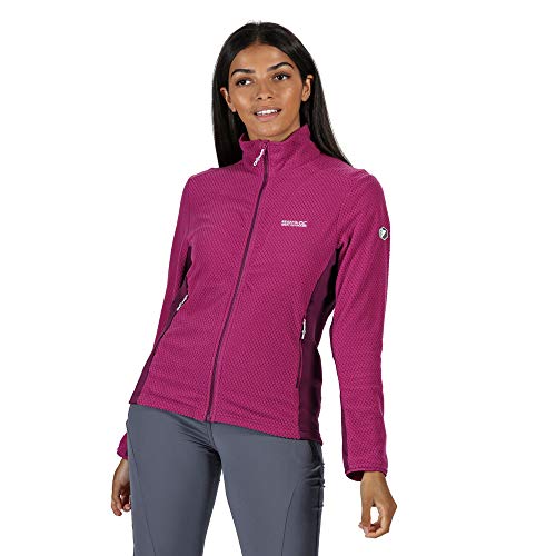 Image of Regatta Women's Highton' Lightweight Extol Stretch Side Panels Full Zip Fleece, Vivid Viola/Winberry, 12