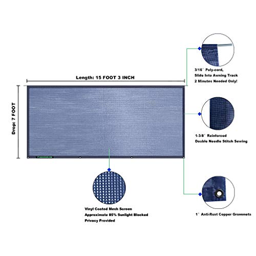 Image of RV Awning Mesh Sun Shade Screen for Motorhome Camper Trailer Sunshade