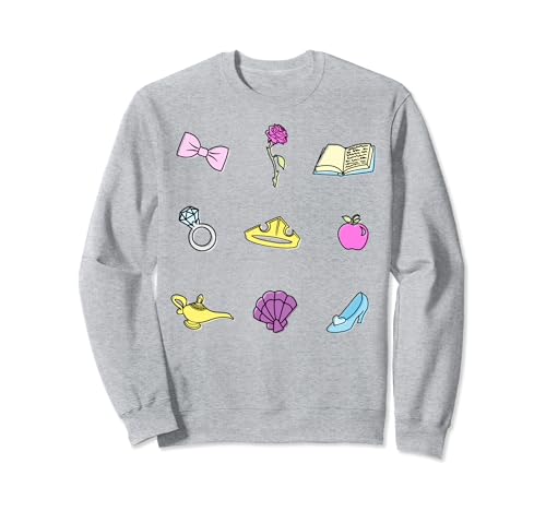 Sweatshirt Disney Princess Icons en coton rose pour femme
