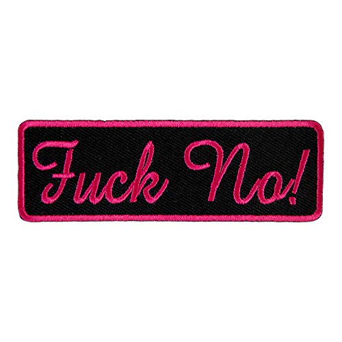 Fuck No Pink & Black Embroidered Patch, Ladies Patches
