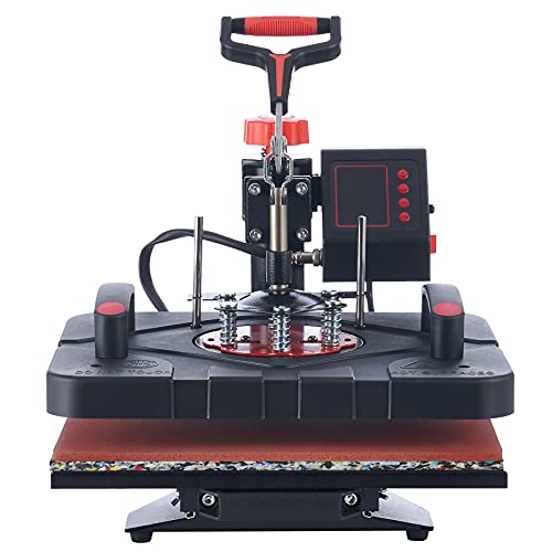 CREWORKS Hitzepresse Transferpresse Heat Press Heißpresse 360 Grad Schwenkbar DIY Mulitifunktional Sublimation Wärmepresse (38x30cm Upgrade 5 in 1) Cover