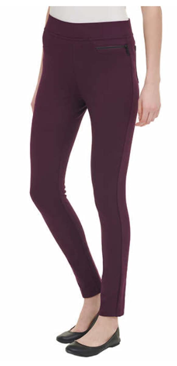 DKNY Ladies Pull-on Ponte Pant - Large Sizes - Black Gray Purple XX-Large Merlot
