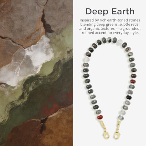 Image of POSADINA Natural Stone Phone Charm, Beaded Healing Phone Wrist Strap, Handmade Cellphone Chain Lanyard with Tether Tab