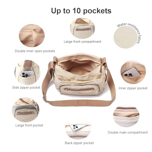 Women Crossbody Bag Shoulder Handbag Multiple Pockets Bag Ladies Messenger Bag Purse Fashion Tote3