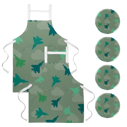 Tablier de cuisine et pâtisserie lot de 2 avec motif imprimé pour bistrot et travail