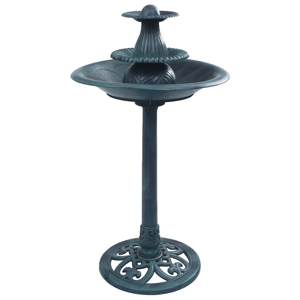 Tomostar Bain d'oiseaux, Abreuvoir Oiseaux Extérieur Baignoire pour Oiseaux avec Fontaine Vert 50x91 cm Plastique