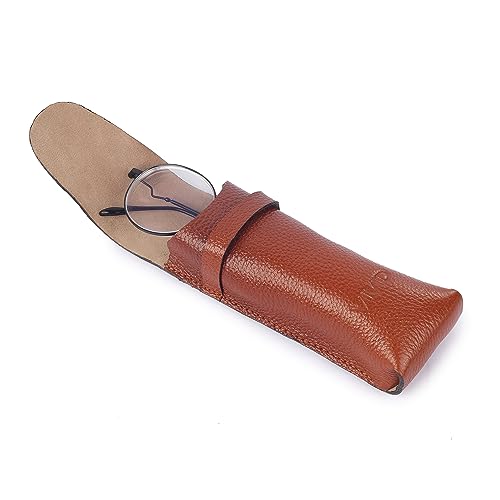 Image of Unisex Lightweight Specs Snap Button Eyewear Dabbi Leather Soft Case Cover