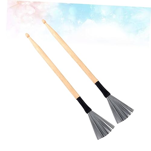 Conjunto de baquetas y cepillos para batería de madera y alambre de acero, 294 mm, para principiantes y profesionales, ideal para jazz miniatura 2