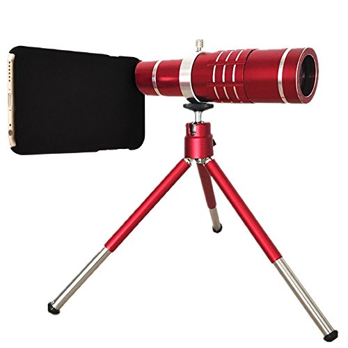 Youniker Optical Camera Lens Kit for iPhone 6 Plus,18x Manual Focus Telephoto Lens for iPhone 6S Plus,Including 18x Aluminum Zoom Telescope Camera Lens with Tripod + iPhone6 Plus/6S Plus Case