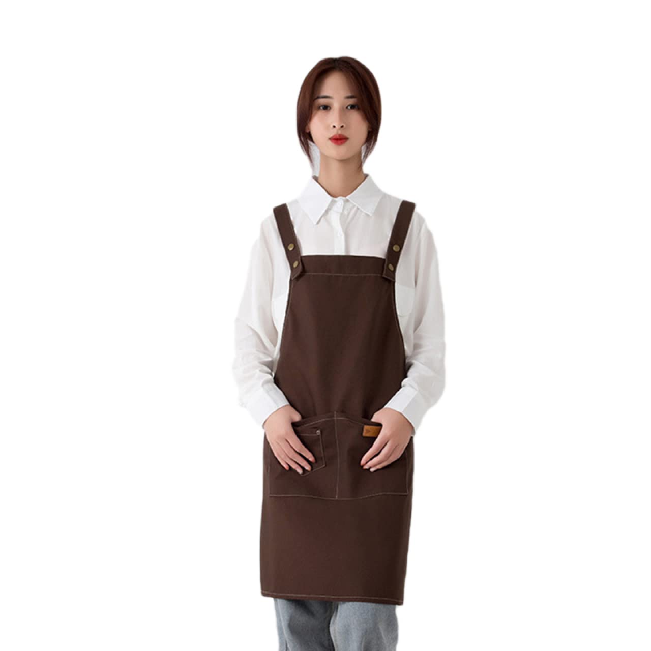 Amazon.co.jp: JCHJ エプロン カフェエプロン 肩掛け 男女兼用