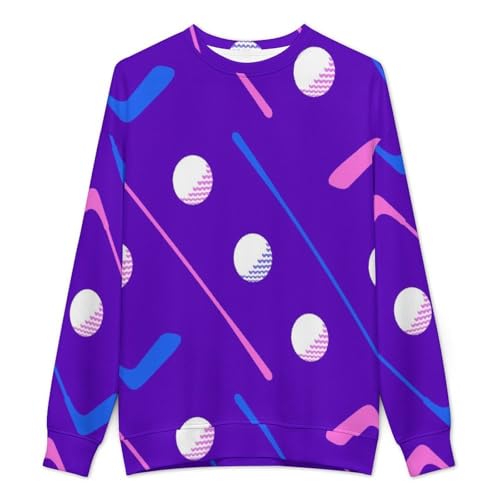 MoBlinko Sweaters for Men Golf Stick Ball Mens Crewneck Sweater Long Sleeve Lightweight Pullover2
