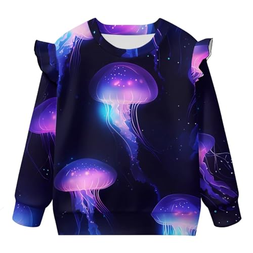 Toddler Girl Sweatshirt Ruffle Fall Clothes Long Sleeve Shirts for Girls Home School Activewear 1-8 Years