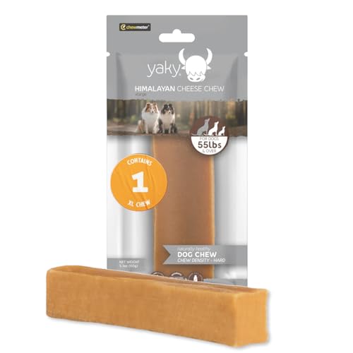 Chewmeter Himalayan Yaky Cheese Chew, 100% Natural, Long Lasting, Gluten Free, Healthy & Safe Dog Treats, Lactose & Grain Free, Protein Rich, Stain Free, X-Large, For Dogs 55 Lbs & Over, 5.3 oz