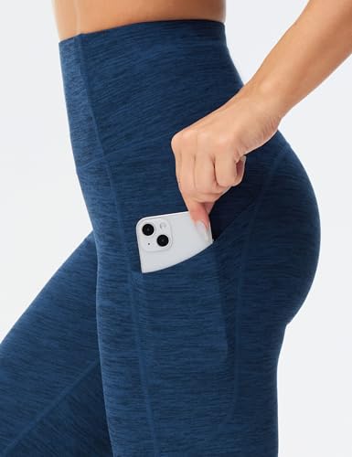 Image of THE GYM PEOPLE Thick High Waist Yoga Pants with Pockets, Tummy Control Workout Running Yoga Leggings for Women