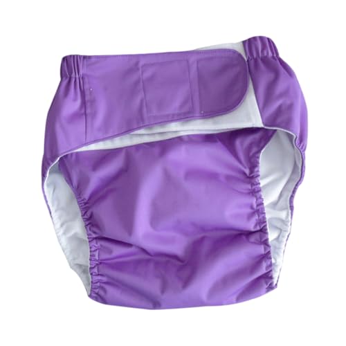 Healeved Leakproof Diapers for Women Men Diaper Washable Pants for Incontinence (Dark Purple)