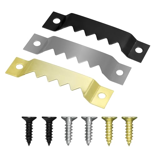 Large Sawtooth Picture Frame Hangers with Screws (30 Pack)