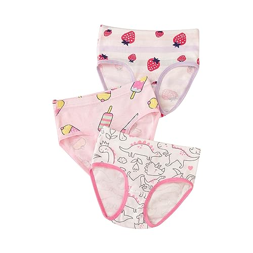 Girls' Cotton Brief Breathable Toddler Little Girls Panties Kids Cotton Underwears Pack of 3