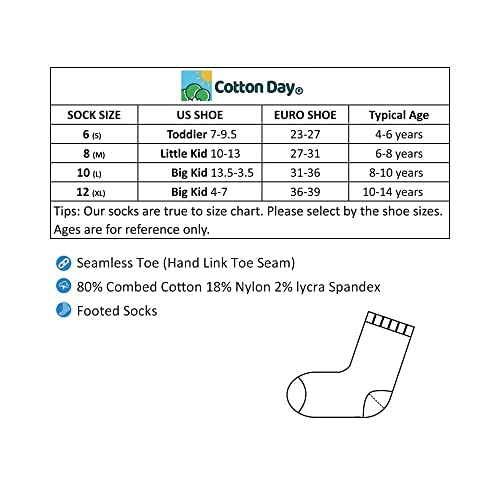 Cotton Day Girls Thin Lightweight Dressy Ankle Short Socks (2T-4T Off White Size 4) #TOP2