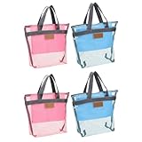 SHOWERORO Bolsa de Aseo de Malla para Viaje 4 Piezas 2 Rosa 2 Azul Claro Organizador Colgante Cremallera Secado Rápido Ligera y Espaciosa Adecuado para Playa Gimnasio y Universidad