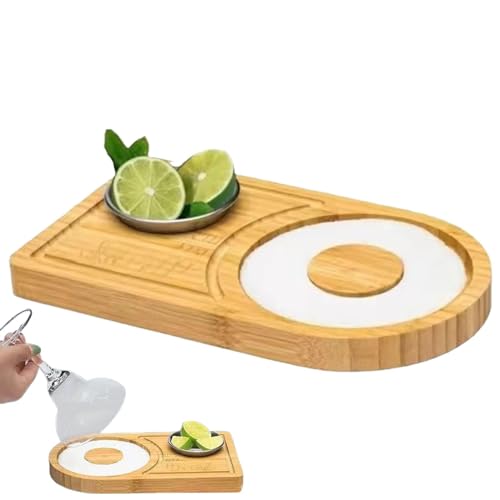 Bar Glass Rimmer - Bar Cocktails Salt Rimmer Sugar Rimming Tray, Home Bar Lime Seasoning Accessory | Compact Wooden Bar Rimming Tray, Partyy Drinking Tools For Nightclubs, Dining Room, Lawn