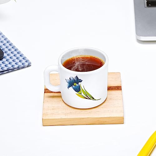 Image of Larah by BOROSIL Nina Opalware Mug, Set of 6 Tea /Coffee Mugs, 100 ml Each, Microwave & Dishwasher Safe, Bone-Ash Free, Crockery Set Ideal for Daily Use & Gifting, White