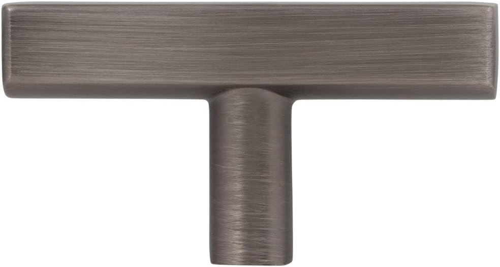 Jeffrey Alexander 2-1/4" Brushed Pewter Dominique Cabinet T Knob