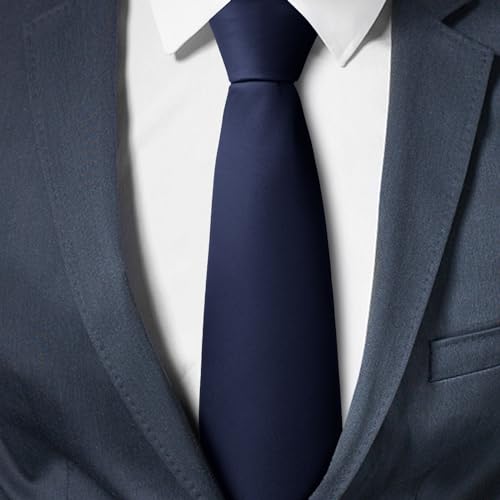 Image of Men's Classic Satin 3.15 inch Soild Color Necktie Wedding Business Tie & Gift Box