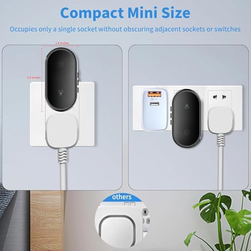 Image of MOOKA Wireless Doorbell, IP55 Waterproof Mini Door Bells Wall Plug-in Cordless Ring doorbell -1000ft Range, 55 Chimes, 5 Levels Volume, LED Indicator, Battery Operated Door Chime Kit Easy Install
