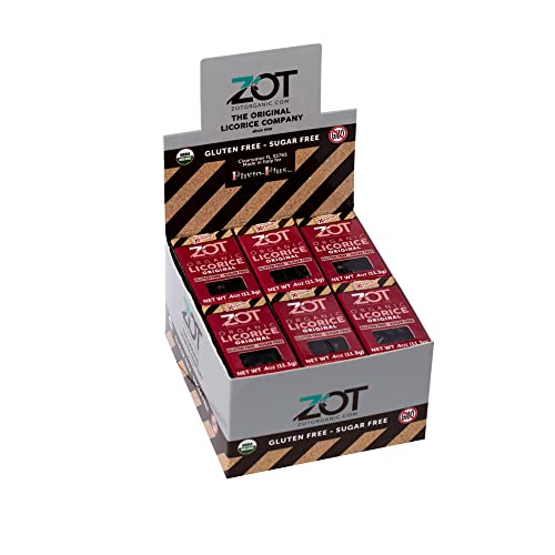Zot 100% Organic Licorice, Original, 0.4 Ounce (Pack Of 6), Dark Brown, Black, (Kkppoa25607) #TOP4