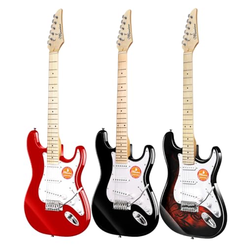 Image of Electric Guitar Beginner Kits, 6 Strings 39 Inch Solid Body Guitarra Electricar Set for Adults With Gig Bag, Strap, Tremolo Arm, Cable & Picks MS100 (blk)