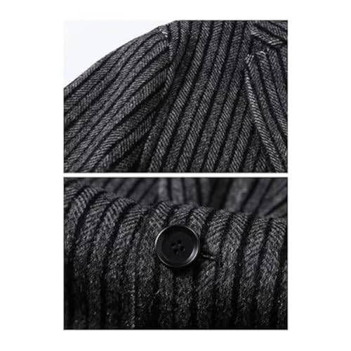 Men's Blend Blazer Casual Pinstripe Sports Coat With 2 Buttons Striped Basic Business Suit Jacket4