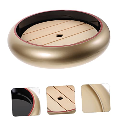 2 piezas platos japoneses para sushi con barrera de agua de madera miniatura 3
