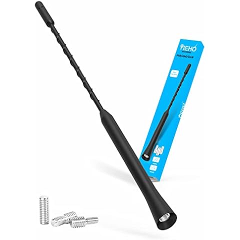 YIEHO® Car Aerial Antenna - Universal Black Car Aerial for All Models - Car Radio Antenna DAB FM Reception - DAB Screw in Car Ariel 24.5cm Cover