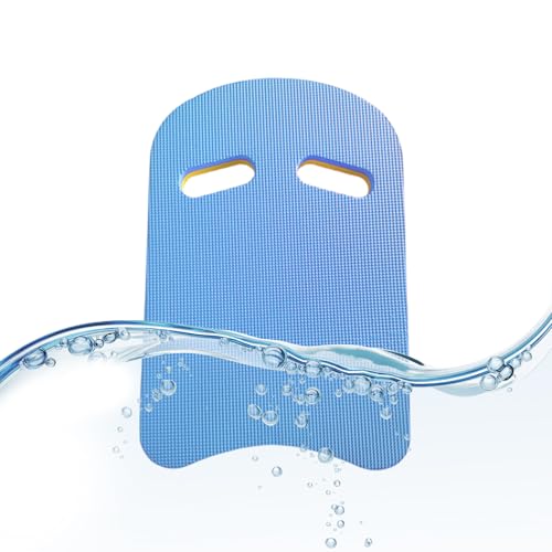 Unisex swimming board featuring an EVA foam buoyancy board with safety hand holes. Suitable for beginners and training use designed to enhance swimming technique. (Blue - U)