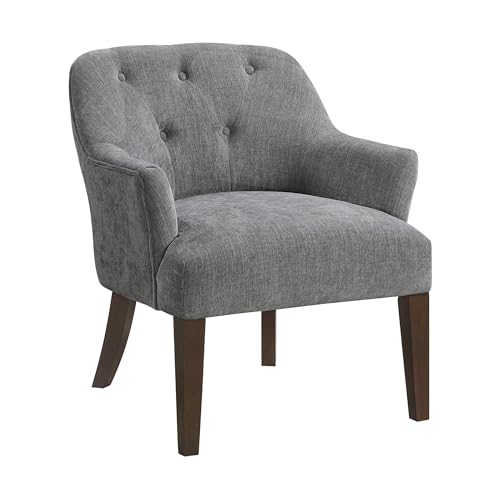 Sillón moderno tapizado tejido gris oscuro miniatura 6