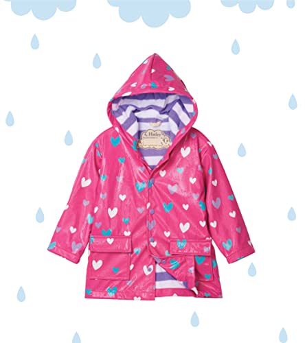 Hatley Girls' Color Changing Button-up Printed Rain Jacket4