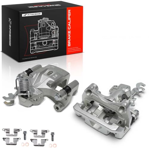 Image of A-Premium Disc Brake Caliper Assembly with Bracket Compatible with Ford, Lincoln, Mazda and Mercury Models - Fusion 2006-2012, 6 2006-2013, Zephyr 2006, MKZ 2007-2012, Milan - Rear Side