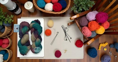Image of M.G ENTERPRISE Glow Knitting Yarn Wool, Teal Mix 200 GMS Woolen Crochet Yarn Thread. Best Used with Knitting Needles, Crochet Needles-AL Art-CJJ