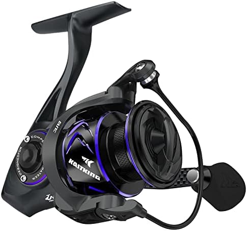 KastKing MegaJaws Elite Spinning Reels - 6.2: 1 Gear Ratio Bass Fishing Reel, Ultra Lightweight &amp; Powerful, 17.6Lbs Max Drag, One-Piece Uni-Frame Aluminum Body &amp; Carbon Rotor, Digi-Cut Aluminum Gear